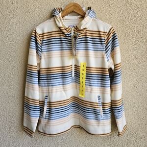 O'Neill Women's Half Zip Soft Fleece Beach Small Striped Hoodie